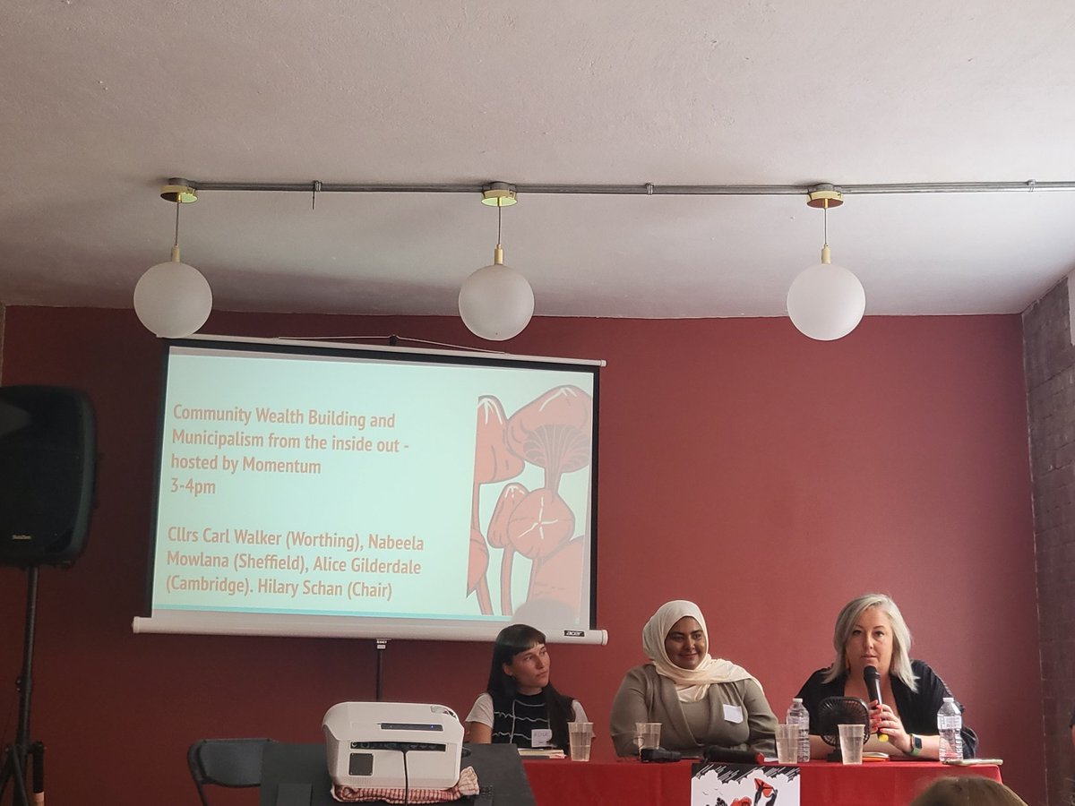 Community Wealth Building and Municipalism from the Inside Out panel hosted by @PeoplesMomentum at the @RosaluxLondon event 'Feminise Politics Now!' @HilarySchan @nabeelamowlana @carl1545
