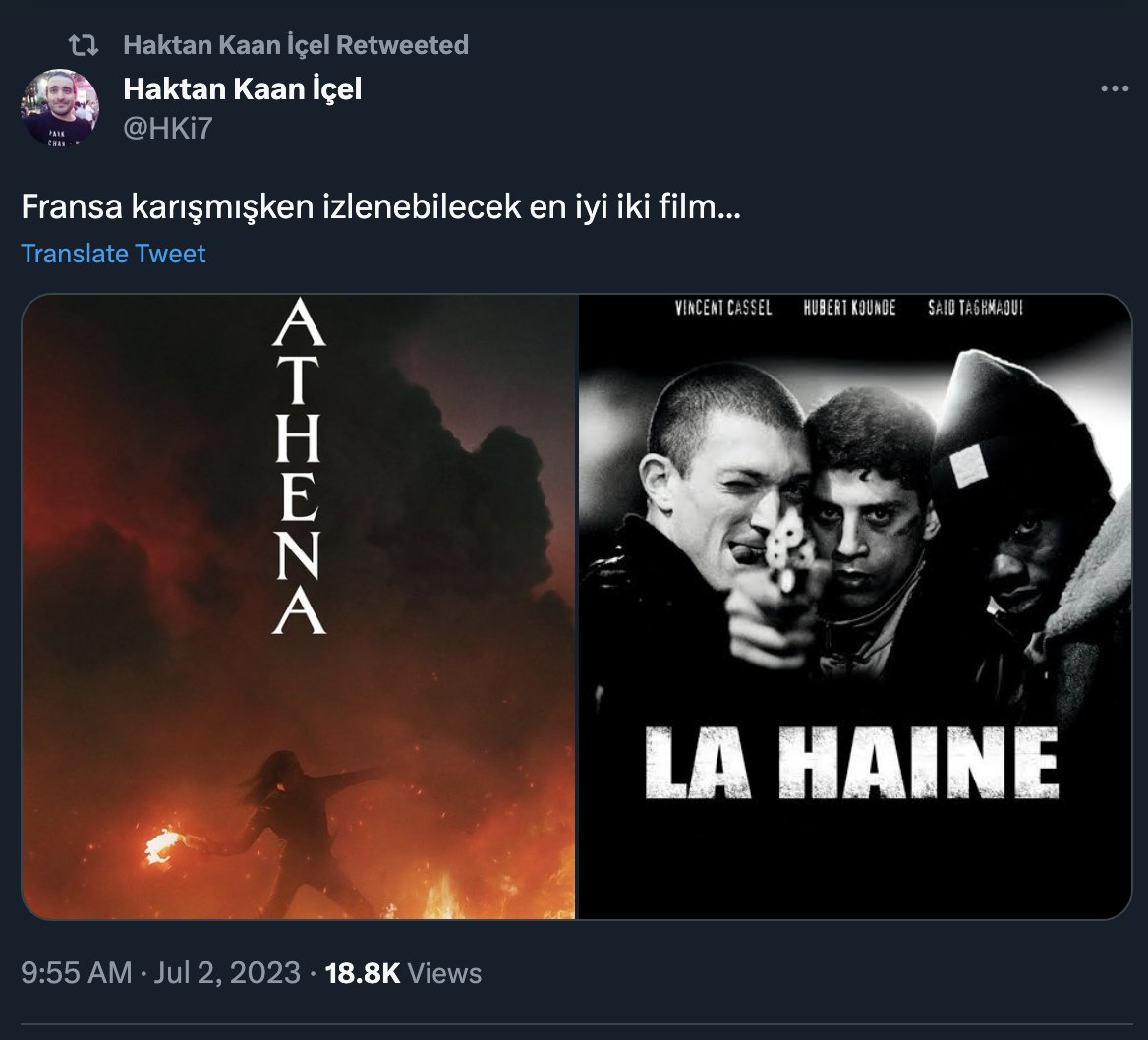 Şimdi bunun "madımak yıldönümünde izlenecek 4 film" diye tweet atmaktan ne farkı var? Gerçekten bu öyle bir akıl tutulması ki camı açıp YETİŞ YA GUY DEBORD diye bağırmak istiyorum. Polis şiddetini, ırkçılığı, ölürülen gençleri etkileşim manyaklığınızın malzemesi YA PA MAZ SI NIZ.
