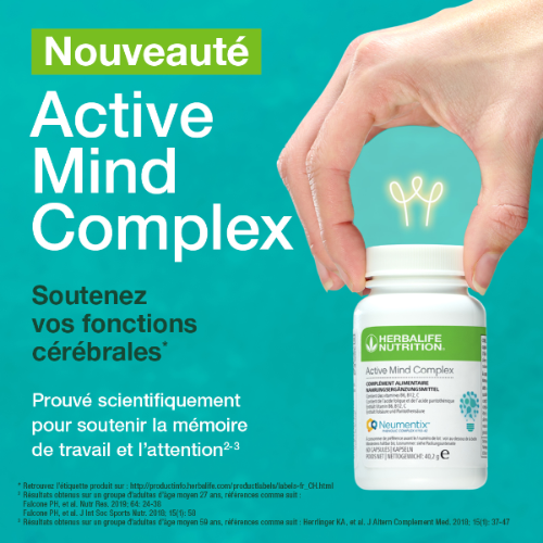 HerbalifeRnto's tweet photo. 🐘🧠 Une mémoire d’éléphant ! Booste tes fonctions cognitives avec le nouveau complément Active Mind Complex @Herbalife. Pour plus de concentration, de réactivité et de mémoire ▶️ https://t.co/FGXMdyoHYH
#Herbalife #boostyourmind #restezconcentre https://t.co/vEPHfgEDpa