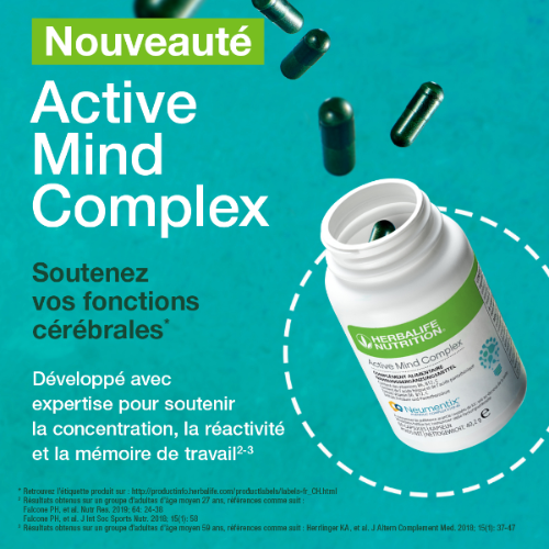 HerbalifeRnto's tweet photo. 🐘🧠 Une mémoire d’éléphant ! Booste tes fonctions cognitives avec le nouveau complément Active Mind Complex @Herbalife. Pour plus de concentration, de réactivité et de mémoire ▶️ https://t.co/FGXMdyoHYH
#Herbalife #boostyourmind #restezconcentre https://t.co/vEPHfgEDpa