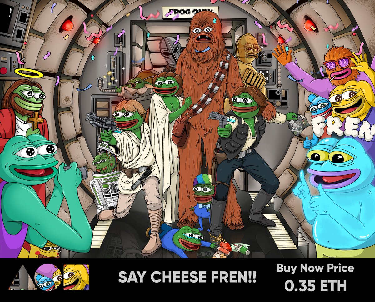 SAY CHEESE FREN!! 🐸✨
for sale on <a href="/foundation/">Foundation 🌐</a>
Buy now price 0.35 eth

Link below👇

#pepe #pepethefrog #PepeFam #pepefrog #PEPEnft #FrogFam #JAGGED