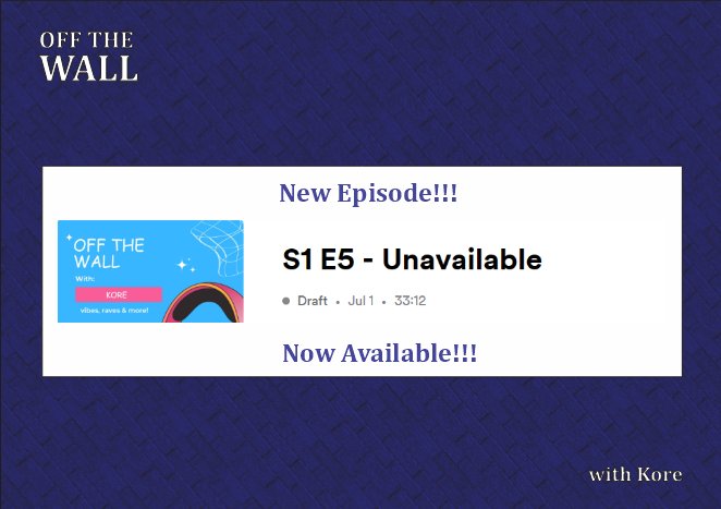_OTWWK's tweet photo. New Episode 🚨 please go listen. Link in bio.

#Podcast #podcast #podcasting #podcasters #podcastersofinstagram #offthewall #OFFTHEWALL #OTTWK #OTW #OFFTHEWALLWITHKORE #OFFTHEWALLWITHKOREPODCAST https://t.co/v2qUuQA0vD