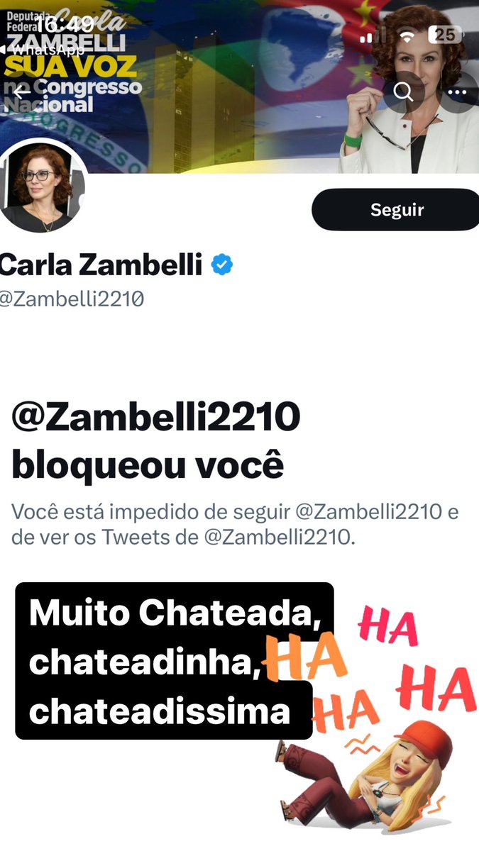 miriamcasasbas's tweet photo. Muito chateada, chateadinha, chateadissima 😂 #BolsonaroEAliadosNaCadeia https://t.co/5e0vfBCs2z