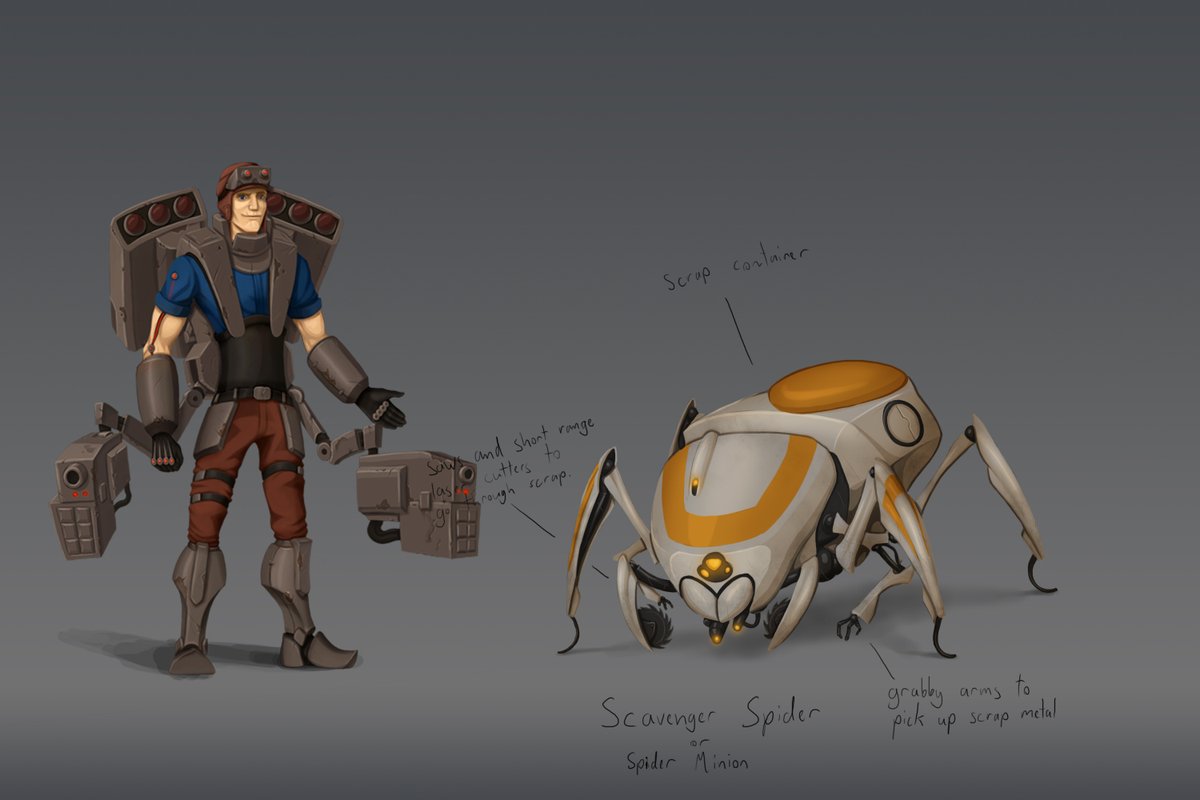 loadingbar_game's tweet photo. Our first enemy is the Scavenger! It has a simple melee attack, but makes up for it by always attacking in groups trying to overwhelm the player!

To show our process we also included the top/side/front views used for 3d modeling
#conceptart #indiegame #IndieGameDev #gamedev https://t.co/9q5nHyjEBm