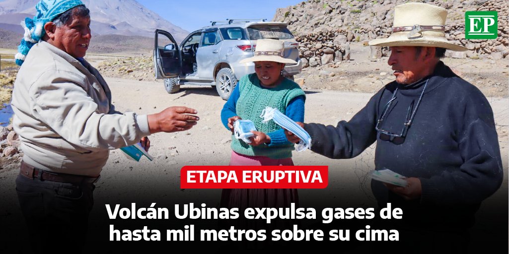 Diario_EP's tweet image. #Arequipa | El volcán Ubinas ingresó nuevamente a su etapa eruptiva desde el 2019. El pasado 19 de junio se registró la expulsión de gases que se dispersaron en un radio de 250 kilómetros de distancia, llegando hasta la #localidad de San Juan de Tarucani en Arequipa.