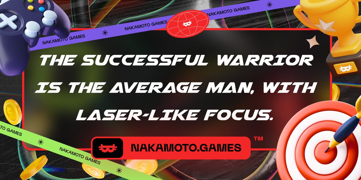 NakamotoGames's tweet photo. Success is born of laser focus. At Nakamoto Games, we see a world where we're the world's most adopted #Play2Earn platform. Our lifeblood is the success of $NAKA, and we're unwavering in our pursuit. Our vision isn't a mere dream, it's a future that we're bringing to life. https://t.co/CZET05W1Tw