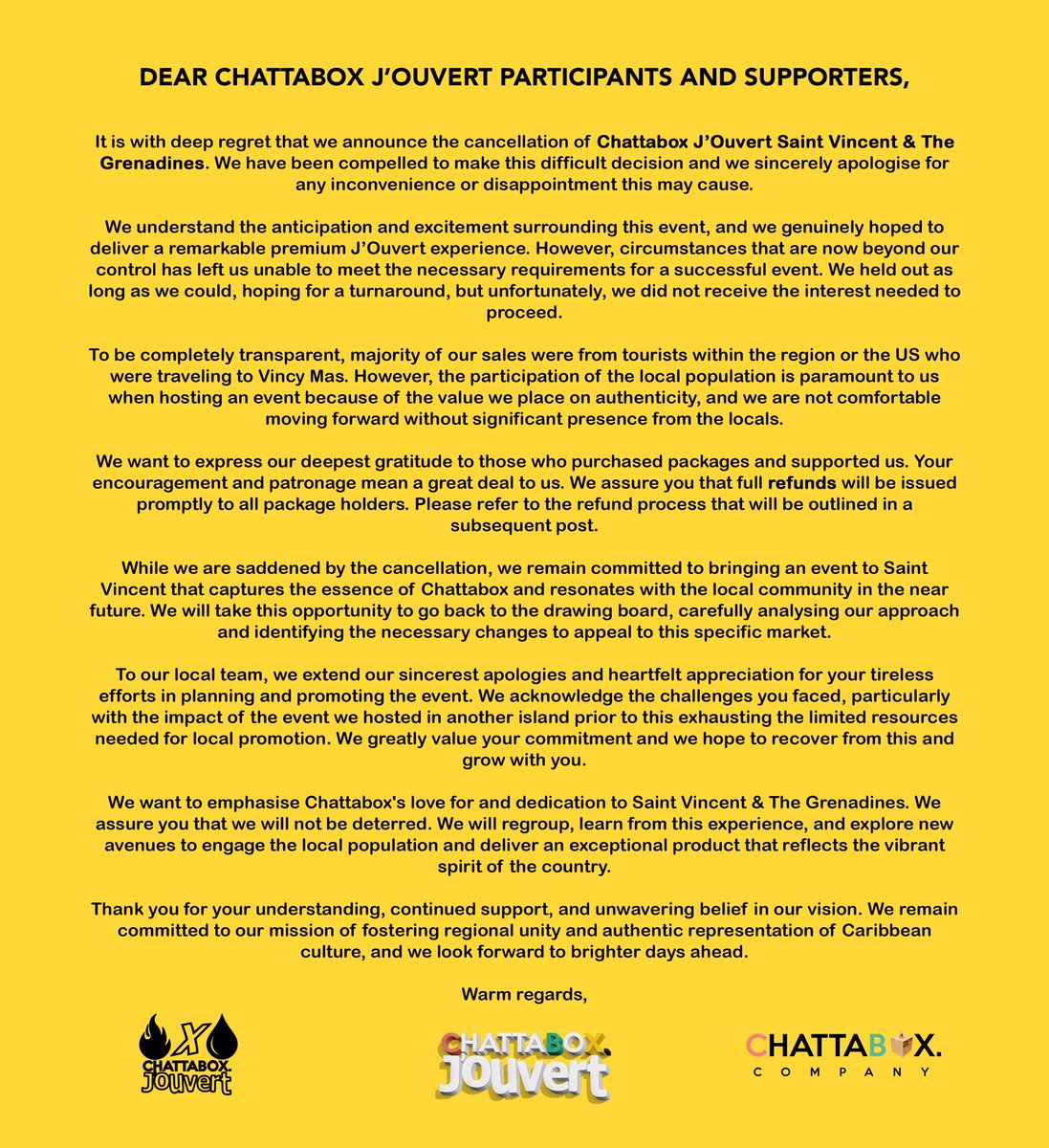 ChattaboxCo's tweet photo. ‼️ Announcement 🇻🇨 https://t.co/VU1j1hOHM4