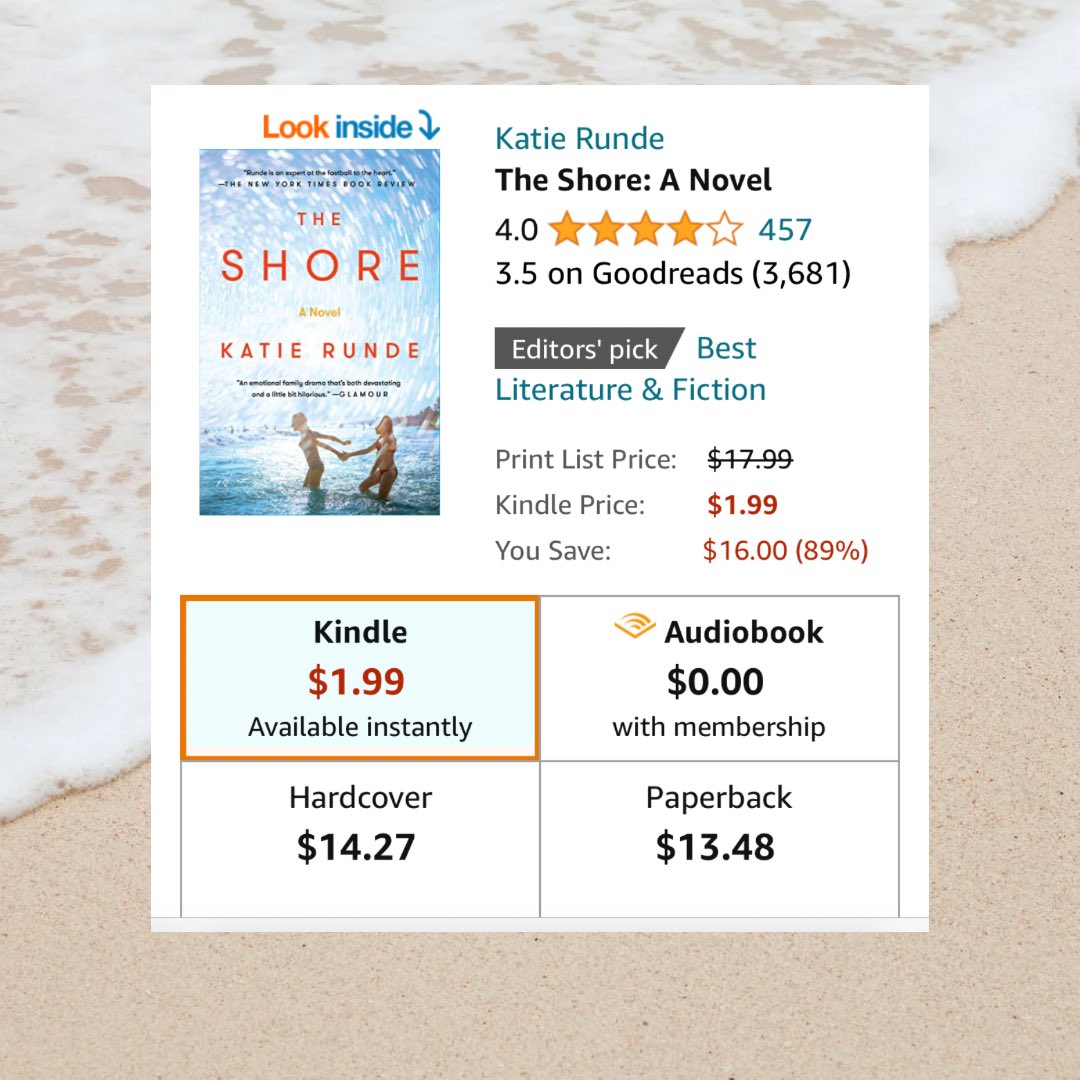 🏖️The Shore is an <a href="/AmazonKindle/">Kindle</a> daily deal for 1.99 today (7/2), perfect for long weekend travel and if you like deals AND emotional beach reads 🏖️