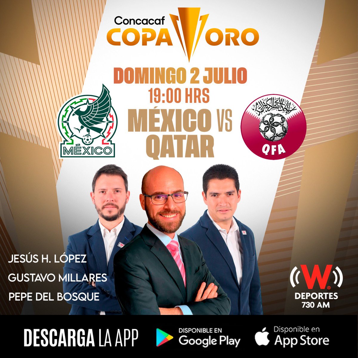 deportesWRADIO's tweet photo. BOMBAZO EN CADENA W
🚨🚨🚨🚨🚨

Seguimos llevando a ustedes las mejores voces de este país y para muestra:
JESÚS HUMBERTO LÓPEZ 
…
El Yisus debuta esta noche en el 🇲🇽MÉXICO 🆚 QATAR🇶🇦 

¡Se encienden las pasiones en W Radio y W Deportes! ✨
#LaVozDelFutbol 🎙️ https://t.co/K4TrYijRp6