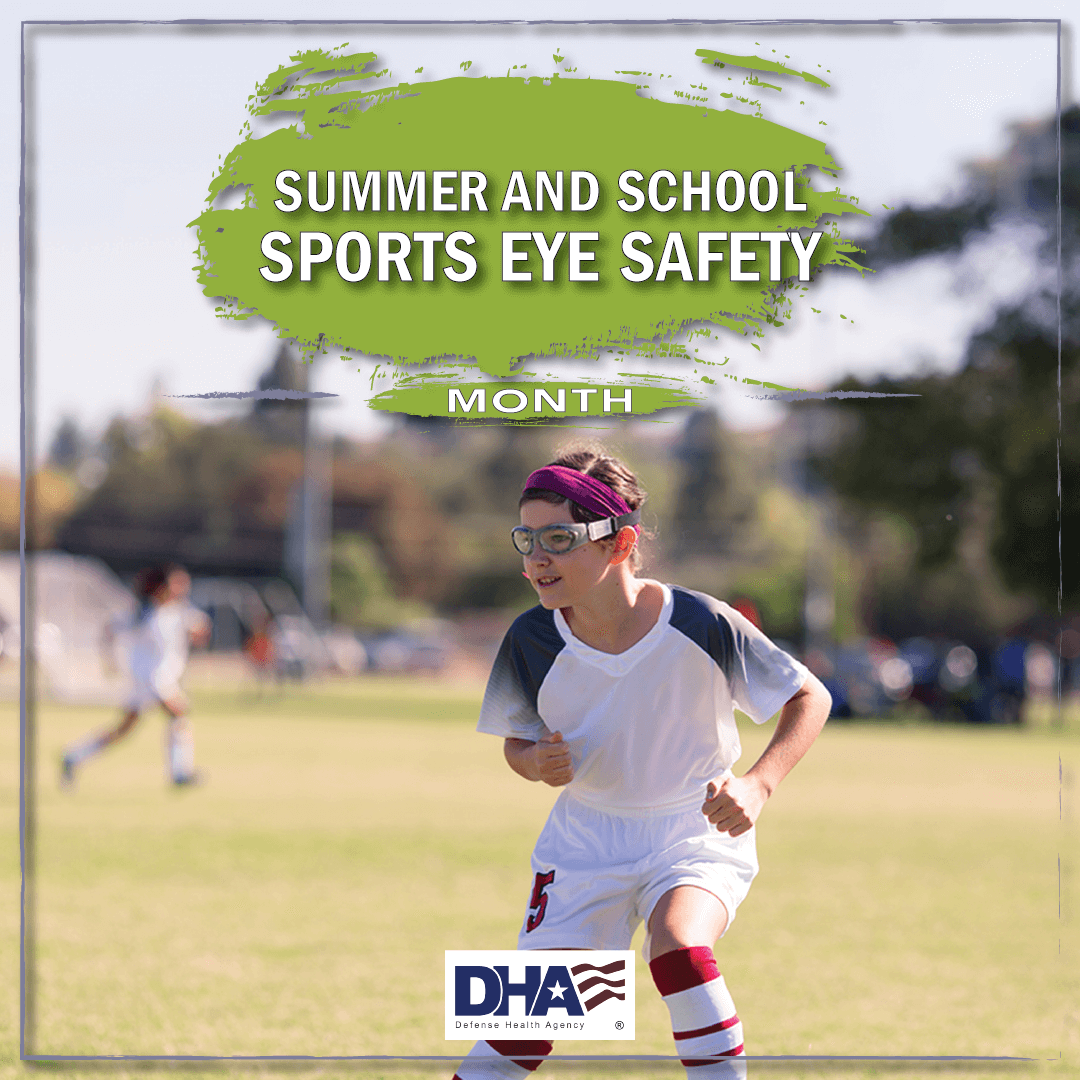 DoD_DHA's tweet photo. Protect your child’s vision this summer season while enjoying their favorite sports.

Tips to get started: https://t.co/ctvcJeE9BB.

#NationalYouthSportsSafetyMonth #VisionSafety #SportsSafety #SummerSafety https://t.co/3SsDMkybLz