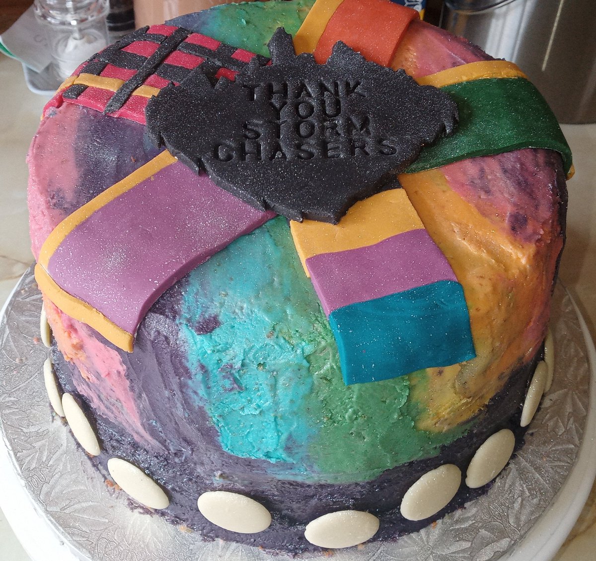 RhiSomnia's tweet photo. Just in time for the finale, an #Aerois themed cake! #highrollersdnd https://t.co/01Oi5gjiq3