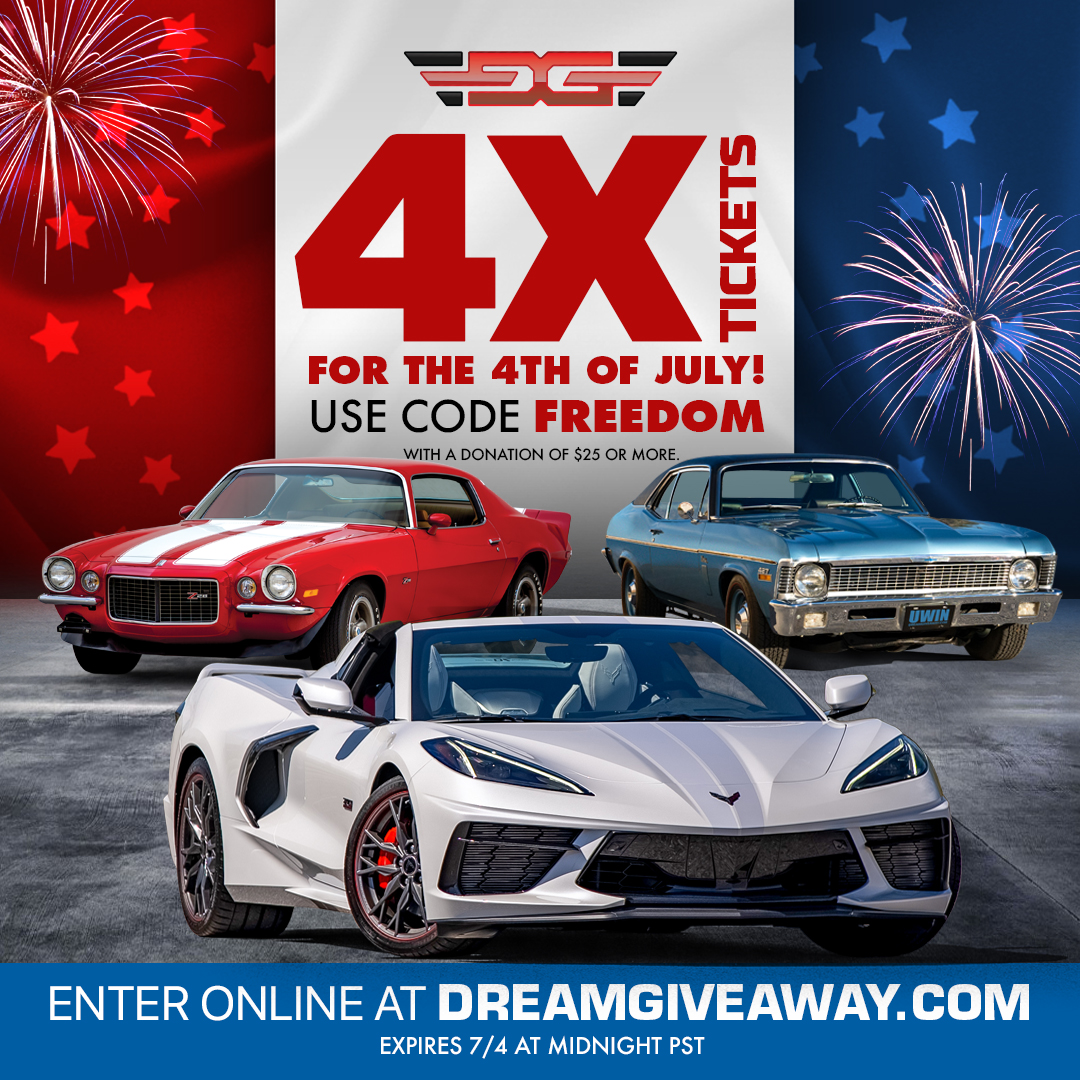DreamGiveaway's tweet photo. WOW! FOUR TIMES the tickets with any donation, for any Dream Giveaway! UNLEASH promo code FREEDOM and help eight great charities while receive 4x the tickets at https://t.co/sKpAczZKKf
#promocodes #4thofjulypromo #4xtickets #helpcharities https://t.co/ACEgo6ByQ8
