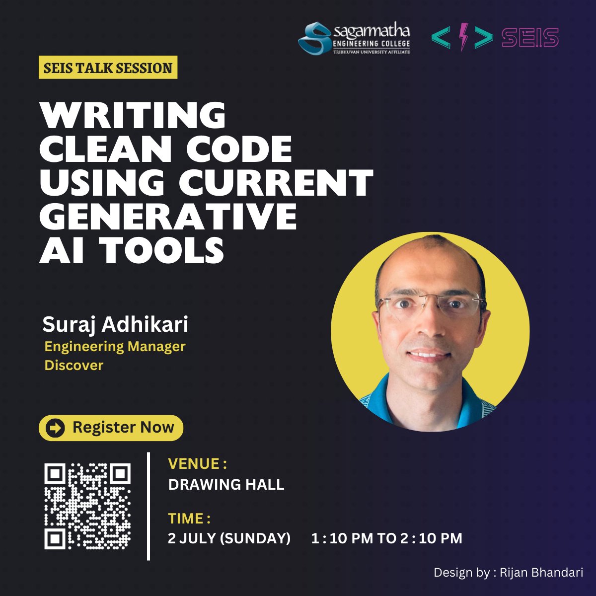 thenepaliblues's tweet photo. Day 31/60. 
Today I attended this session by SEIS, where I learned about trending AI tools for coding, their working mechanisms, and how to use them intentionally to write clean and efficient code faster.
#60DaysOfLearning2023 #LearningWithLeapfrog #LSPPD31 https://t.co/qpAWeweNHb