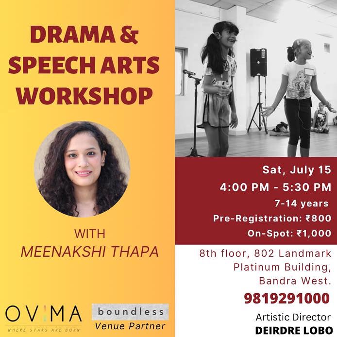 OvimaGlobal's tweet photo. OVIMA Global is bringing Speech Arts and Drama to Mumbai!
Grab your seat as this is a workshop that you cannot miss out on. Learn to express yourself, build confidence and master your public speaking skills, all in ONE workshop.

#drama  #speecharts ##mumbaiworkshops https://t.co/oERrcV7ptR