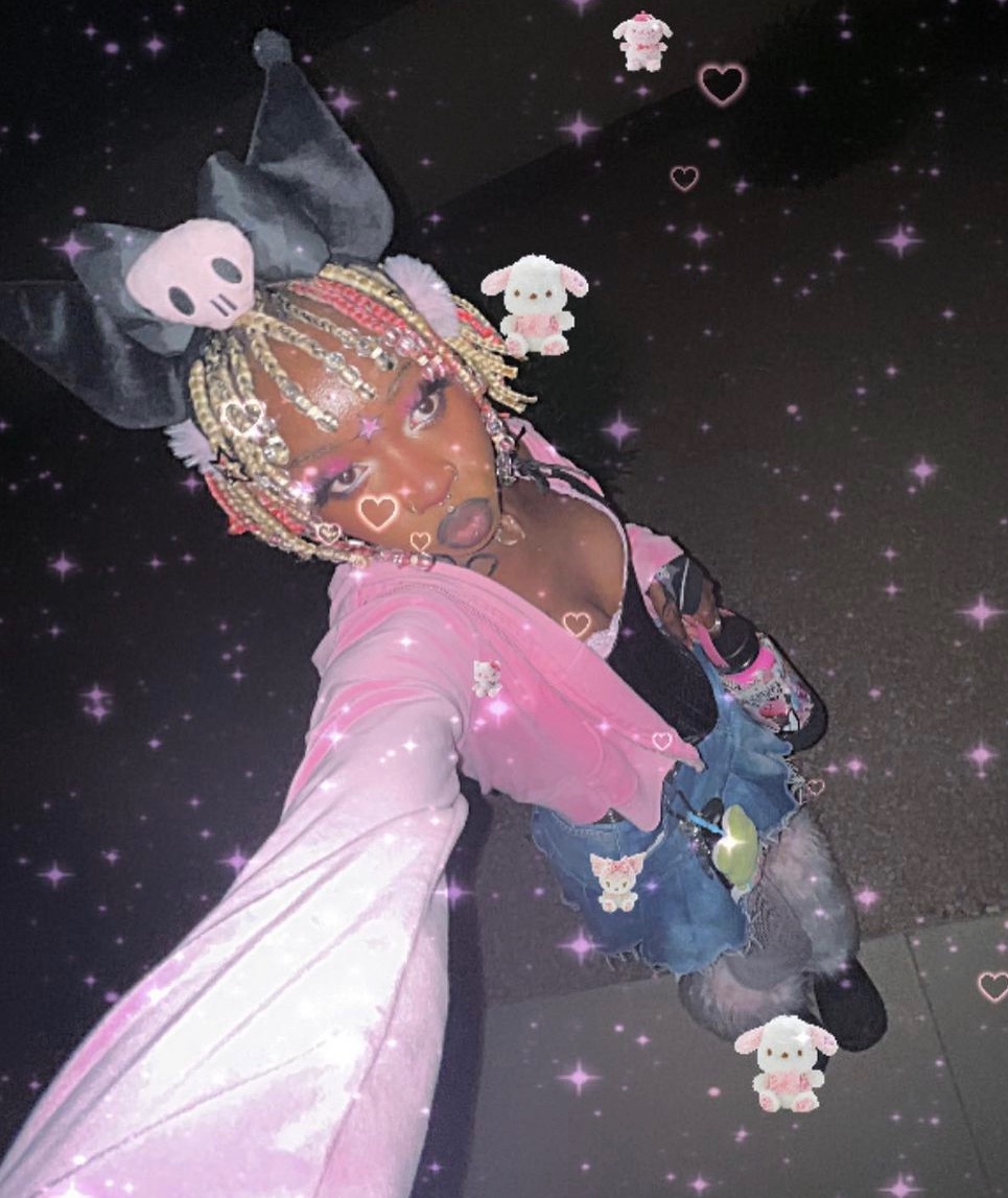swaggynuri's tweet photo. he took me to a japanese stuffie store and got HIMSELF a pink kuromi😩 this is what i look like btw i’m so flabbergasted https://t.co/4AeWWglsIB