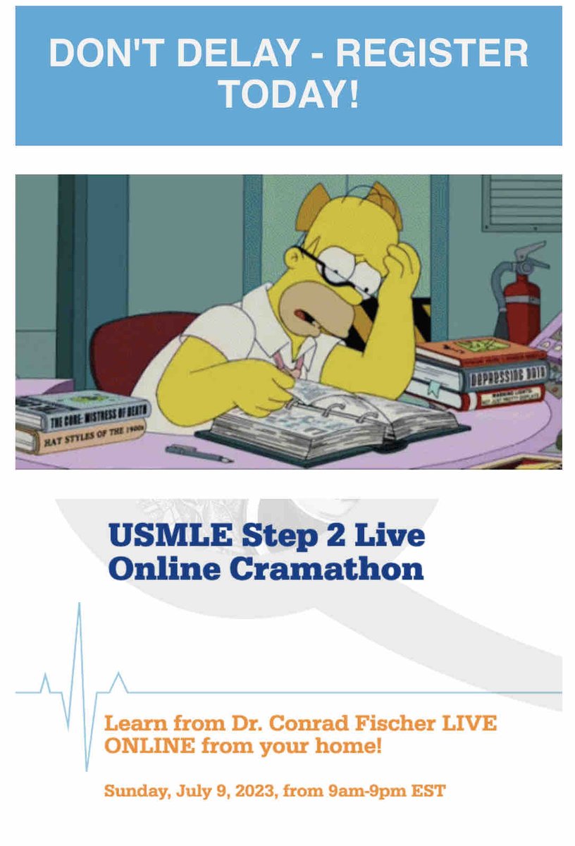 SeeFisch's tweet photo. The CRAMATHON for Step 2 and Level II is just a few days away. Get 12 hours of compressed board review to get you the score you need. These are the only exams that matter. Sign up now https://t.co/1qQSMrN7LH https://t.co/Al62WsNNyp