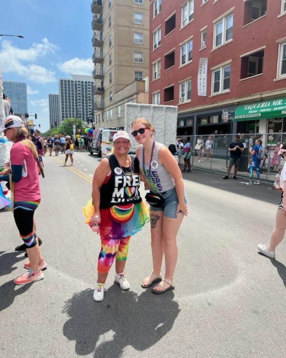 SuncloudHealth's tweet photo. Ella and Amy marched in the Pride parade with the Free Mom Hugs group. Awesome to see Suncloud Health employees engaged in community advocacy. https://t.co/KpIiOB3eMB