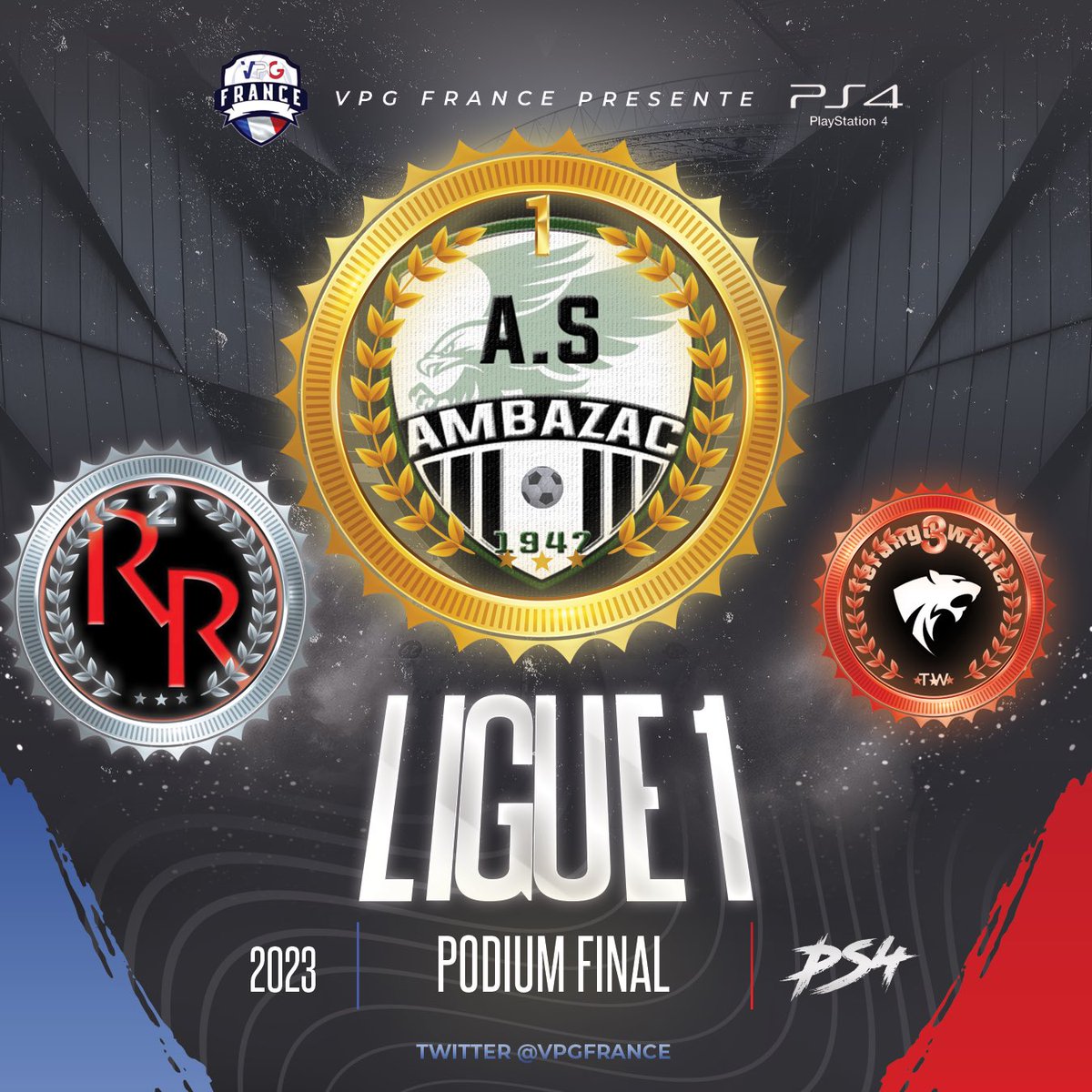 ILS L'ONT FAIT🔥

@ASAesport_ sont CHAMPION VPG !! 👑 

Ils sont les champions de L1 pour cette troisième saison PS4🥵

<a href="/RedRebellionCP/">🔴 Red Rebellion 🔴</a> été très proche dans ce combat et termine à la 2e place🥈

@TerangaEsport _ termine 3ème égalité au 2 eme superbe saison !  🥳

Un gros combat!