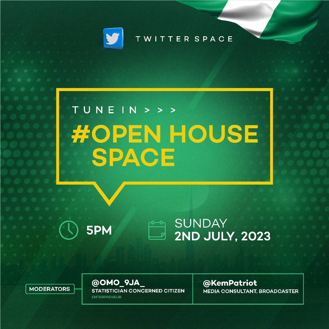 KemPatriot's tweet photo. We are live !
Hey, just started #OpenHouseSpace
The week in retrospect and matters arising . Do join us
#KemKem
https://t.co/ENu5niFBHG https://t.co/ijJsTQMxZ4