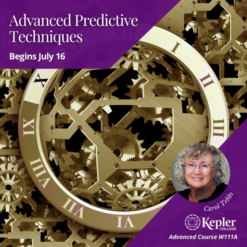 keplercollege's tweet photo. In W111A with Carol Tebbs, strengthen your knowledge of:
✨#SolarReturns
✨Predicting Mundane Issues
✨Introduction to #ElectionalAstrology
✨Predicting the Year with Symmetrical Astrology
Enroll by July 16th at: https://t.co/ZEeVLjFXCb https://t.co/LJdETnUiCn