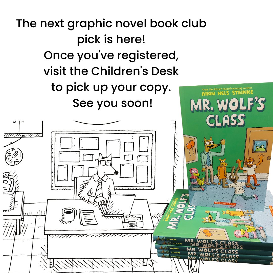 ShakerLibrary's tweet image. Do you have a kiddo who can&apos;t get enough of graphic novels? 😄 We&apos;ve got just the book club for them! 

Readers entering grades 3 - 6 are invited. Your child can pick up a copy of this month&apos;s book, Mr. Wolf&apos;s Class, at the Children&apos;s Desk today.