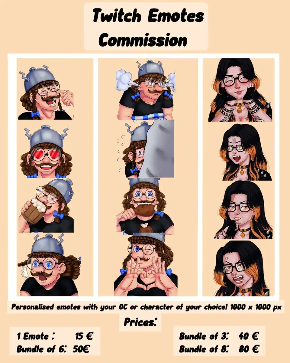 ginasartcorner's tweet photo. New commission sheets, two more photos probably in the comments, since Twitter only allows 4 pictures to be posted. If you have any question, feel free to write me. Sharing would be amazing!

#commission #opencommission #art #artist https://t.co/8sW6wBXmts
