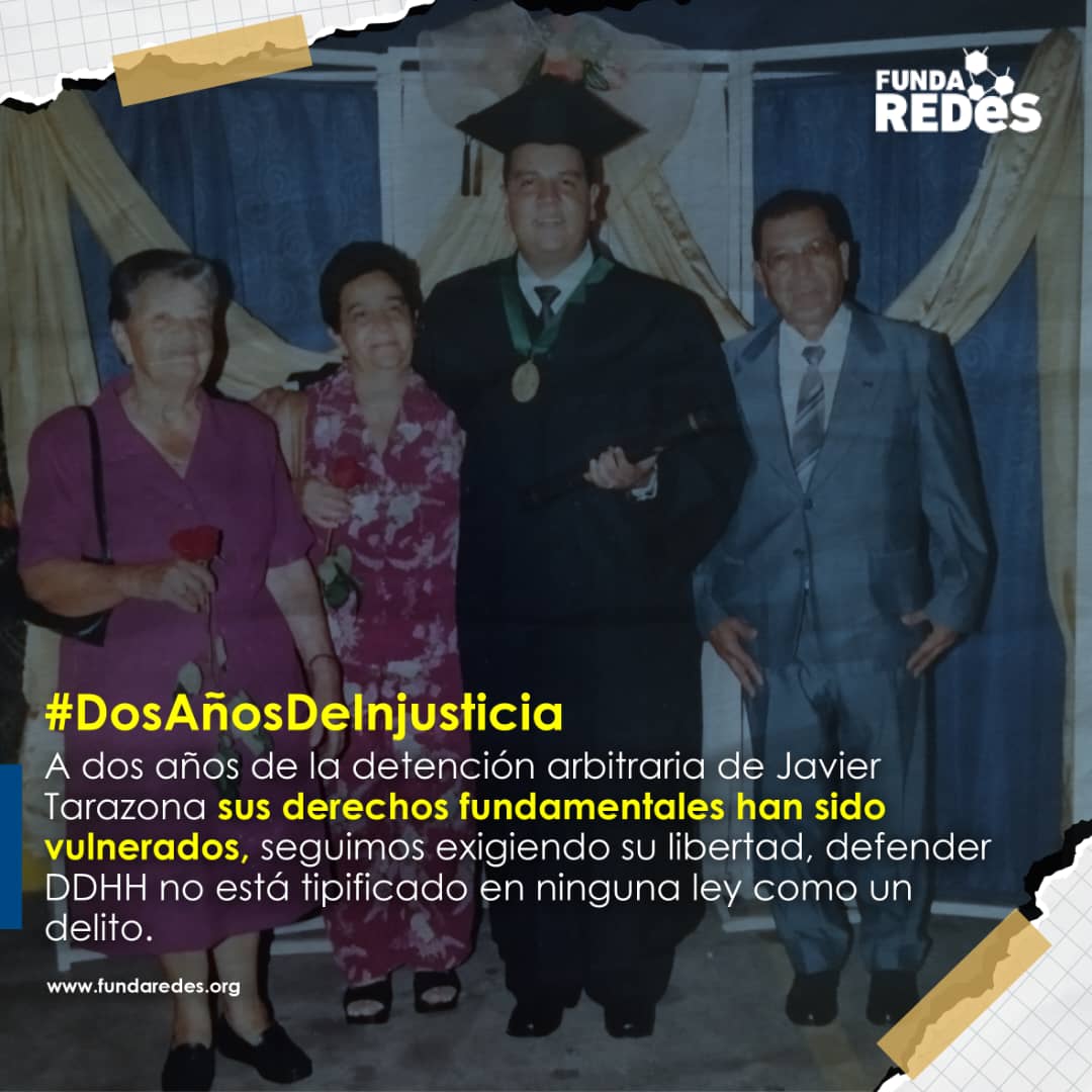 ▶️Lamentablemente llegamos a los dos años de injusta prisión para nuestro hermano Javier Tarazona, solidario con sus familiares y el equipo de <a href="/FundaREDES_/">FundaREDES</a> 

#DosAñosDeInjusticia