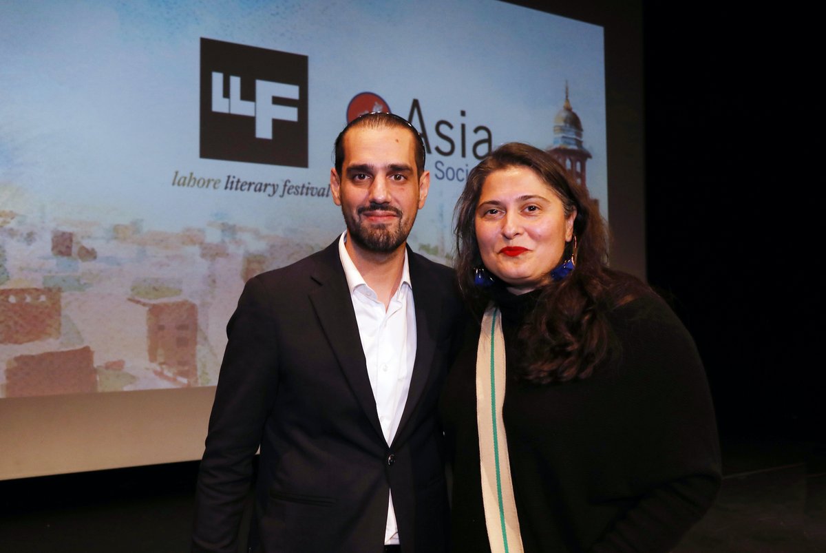 AsiaSocietyNY's tweet photo. Take a trip back in time to the @lhrlitfest in New York! 📚✨ Speakers include director Sharmeen Obaid-Chinoy, @ShahbazTaseer, author Marina Fareed, diplomat Qazi Shaukat Fareed, writer Kamila Shamsie, novelist Dur e Aziz Amna, and @sadiashepard. 

Watch: https://t.co/pwh0YkbjyO https://t.co/mQHsrb6IMs