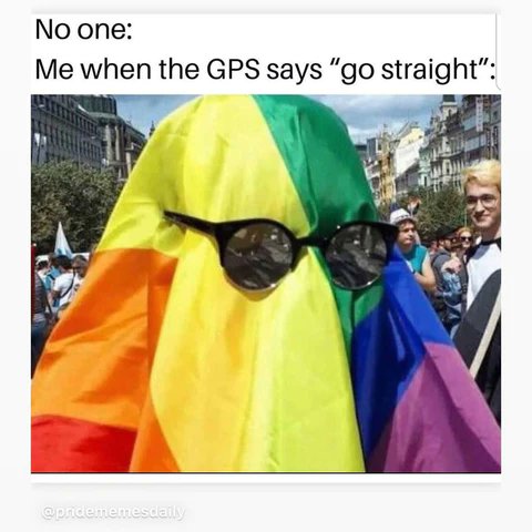 LeftofStr8Radio's tweet photo. Good thing I am not good with directions! #LeftofStr8 #pride #LGBTQ #Memes https://t.co/vLpkSTLJxE