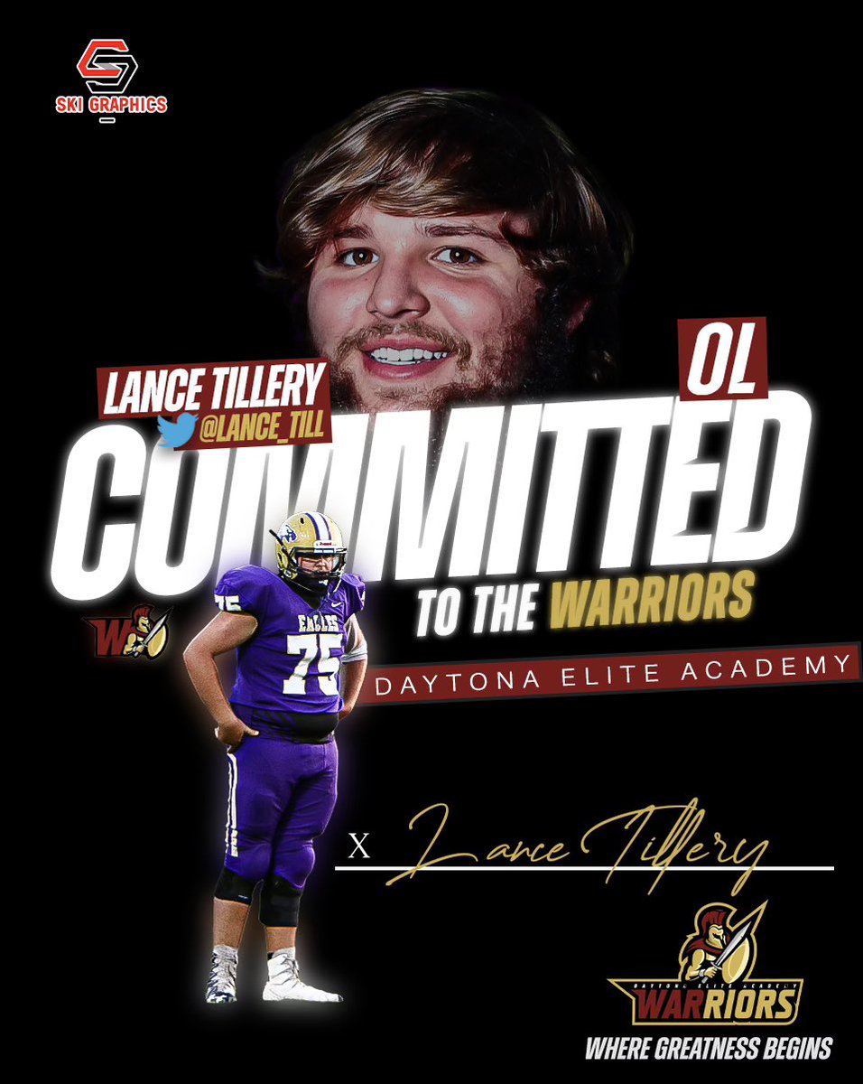ski.graphics (@skigraphics) on Twitter photo Commitment Alert 🚨 <a href="/lance_till/">Lance Tillery</a> is bringing his game to Daytona Elite Academy. #DaytonaBound #OL #GraphicDesign #sportsdesign #Committed Commitment Alert 🚨 <a href="/lance_till/">Lance Tillery</a> is bringing his game to Daytona Elite Academy. #DaytonaBound #OL #GraphicDesign #sportsdesign #Committed