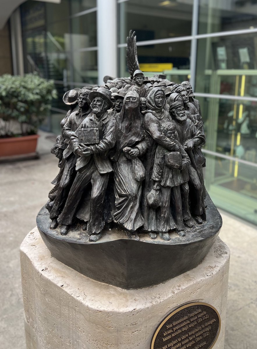 Smaller version of the powerful Angels Unawares sculpture in Vatican Square on permanent display at St Paul’s Basilica.
“Do not neglect to show hospitality to strangers, for thereby some have entertained angels unawares”