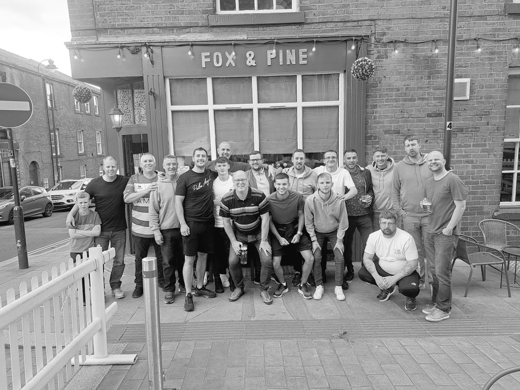 FoxandPineFC's tweet photo. Nice break since the end of a disappointing season with an awards day out at the headquarters. Big thanks to @FoxandP @yedsosg for their ongoing support and huge thanks to Barrow FC manager Pete Wild for doing the presentation and sticking around for a few beers! @RBDSFLOfficial https://t.co/hvwjBsq7Nc
