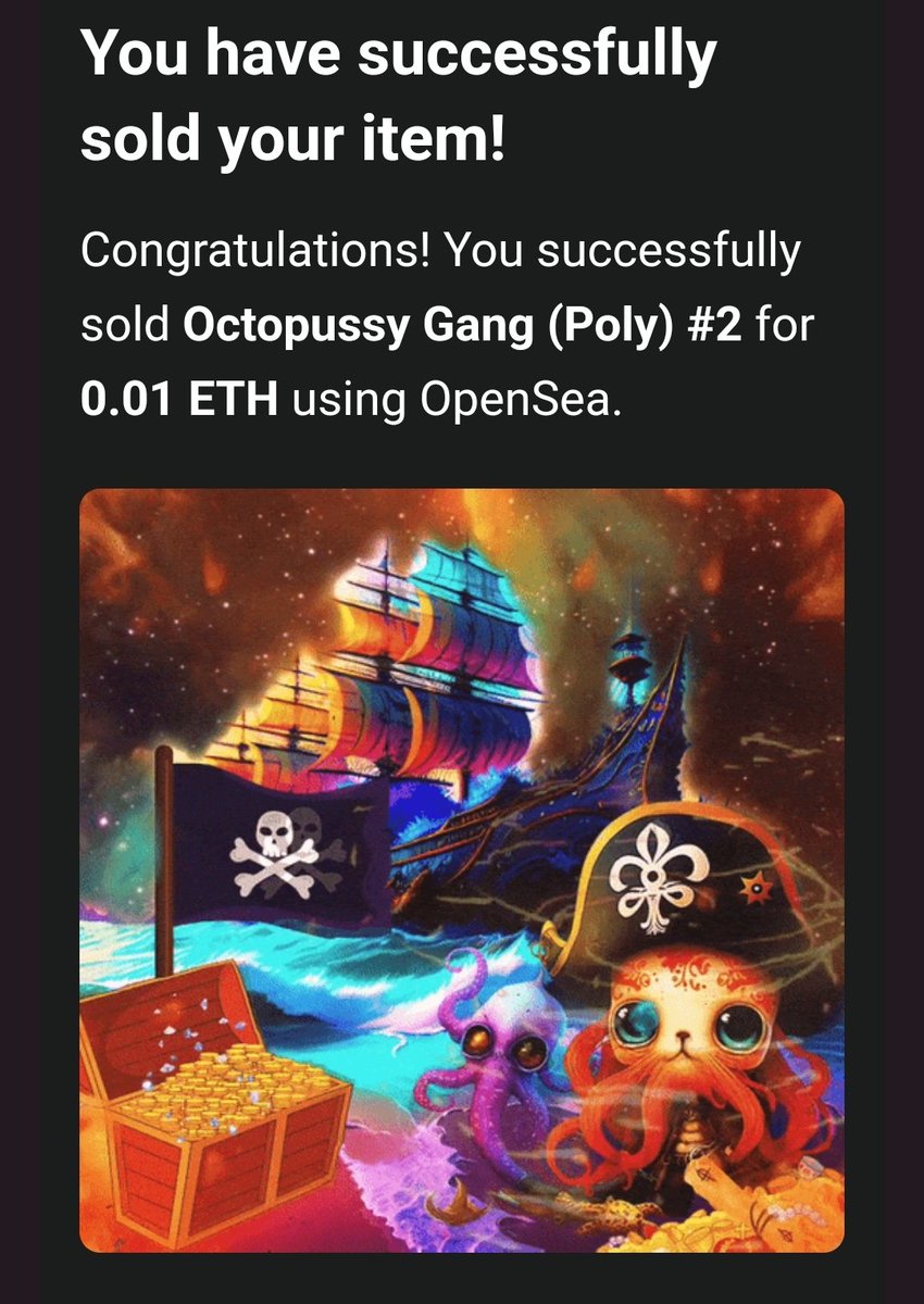 CryptoNicOg's tweet photo. Woah 🤯 & another big thank you to @Eat62T for picking up an @OctopussyGang NFT, each purchase has 20% added to our charity wallet! So thank youuu!! ❤️
Welcome to the #OPG we are so happy to have you 😀 💗 please dm me if you'd like the gif copy of your OPG 😀🔥
#OPGs #PolygonNFT #NFTsales