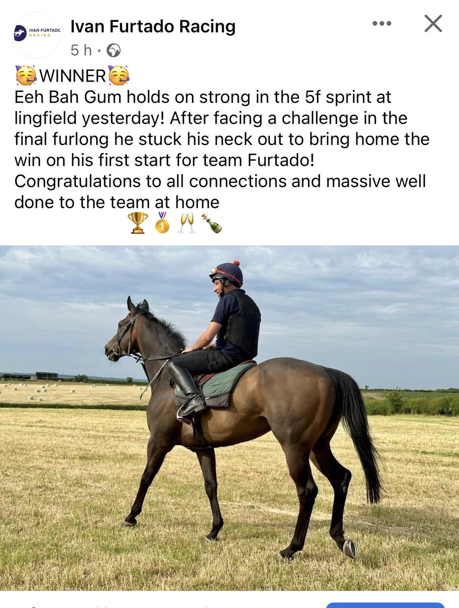 Ivan Furtado Racing (@ivanfurtado21) on Twitter photo Eeh Bah Gum gave the team a well
Deserved winner after a collection of 2nds during the week, <a href="/LingfieldPark/">Lingfield Park</a> under a positive ride from
Laura Coughlan🏆 Eeh Bah Gum gave the team a well
Deserved winner after a collection of 2nds during the week, <a href="/LingfieldPark/">Lingfield Park</a> under a positive ride from
Laura Coughlan🏆