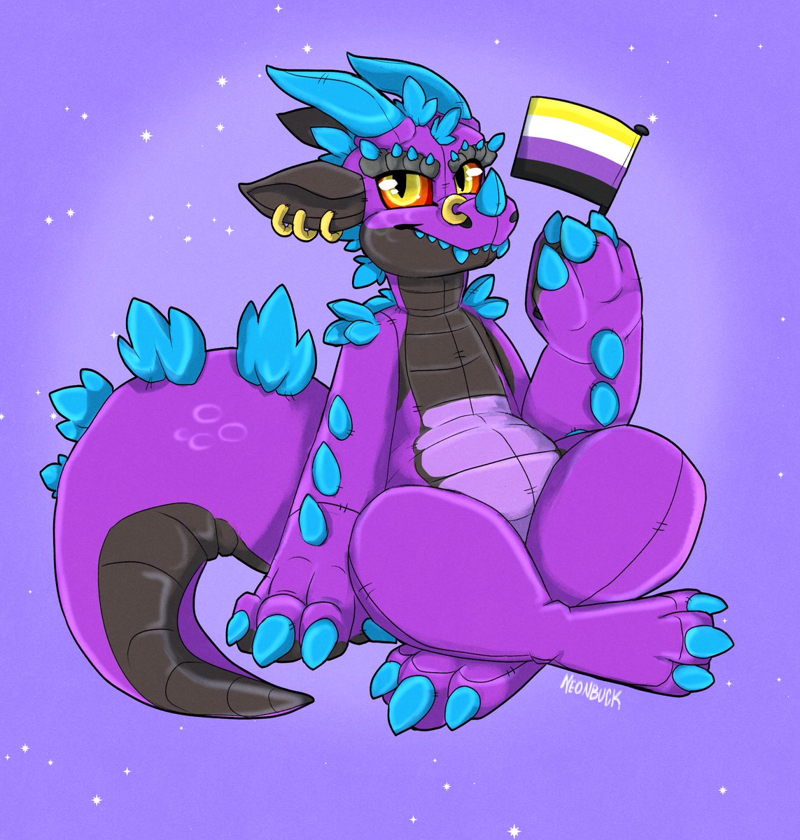 I know this app is half fried and on life support but I'm still happy to share this plush pride comm of my sona Zenith! As usual thanks to the awesome @SuperNeonBuck