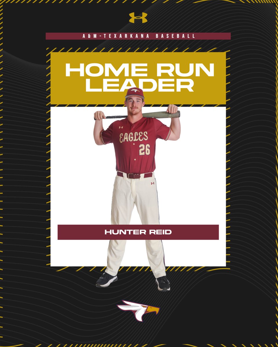 ⚾️ Hunter Reid is the Eagles' all-time leader in home runs and RBIs. See who else made the list in the new TAMUT baseball record book by visiting bit.ly/44u9CYi. | #GoEagles 🦅