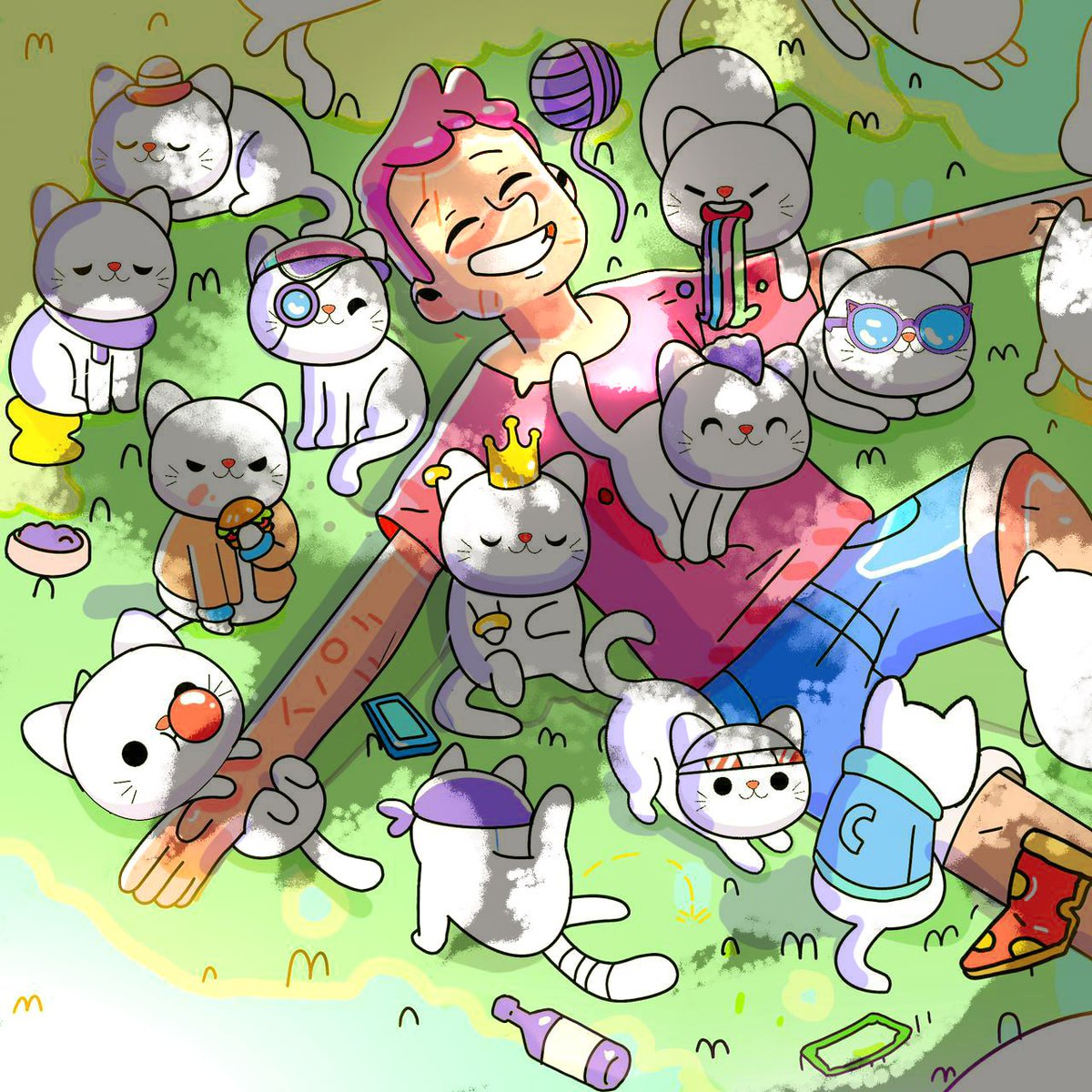 The most mischievous cats will be everywhere. Don't be fooled by their cuteness, they're the craziest from their species 🧶.

The first 100 interaction will get a surprise.

#Solana #NFTCommuinity #SolanaNFTs