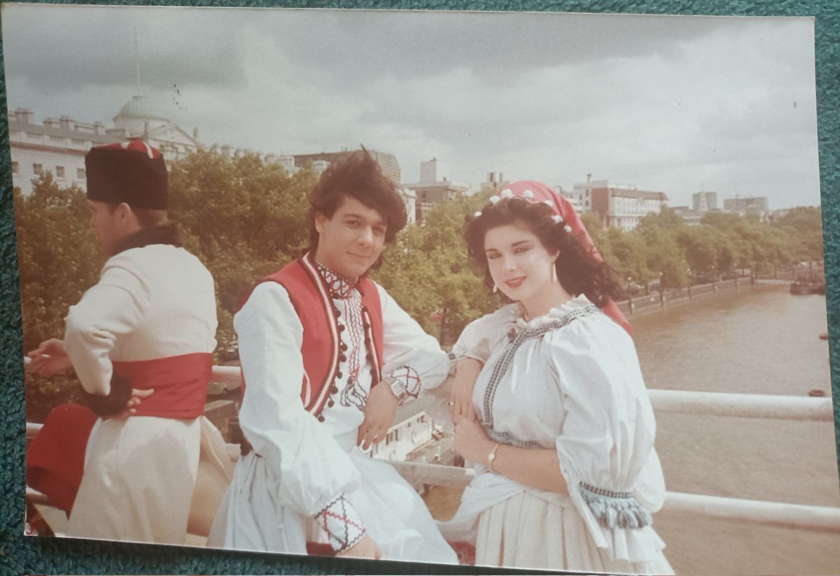 lorraine_warde's tweet photo. Here's another #photo from my #londondays taken on the #Howardjones #liketogettoknowyouwell #musicvideo #london wearing our #traditional #greekoutfits back in 1983/4 when me & Dave shared a #bedsit for 6 months.There was no #cooker just a #kettle & we worked as #tvandfilmextras https://t.co/3EiuoYM8qP