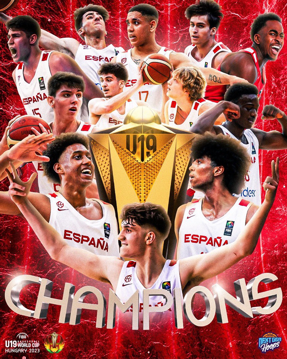 Joseihf's tweet photo. Otra noche para la historia. Campeones del Mundo U19M. Mucha gente detrás de cada éxito. Nuestro baloncesto puede estar orgulloso de todos los que hacen posible gestas como esta. #FIBAU19WC https://t.co/XlbxMqaUc5