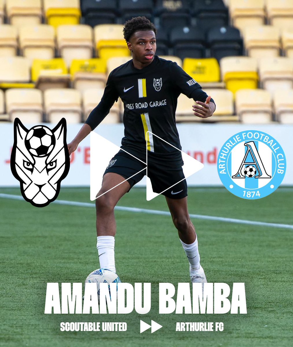 ScoutableUnited's tweet photo. 📝SIGNING ANNOUNCEMENT📝
Congratulations to our graduate player Amandu Bamba on signing a deal with @ArthurlieFC who are in @OfficialWoSFL Premier Division ✅
Best of luck⚽️
More signing to be announced during the week✅📝
#scoutable #signing #scottishfootball https://t.co/lZftLmjyVZ