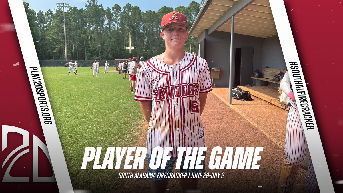 2DsportsPOG's tweet image. ⭐️ PLAYER OF THE GAME ⭐️

Fuller Musgrove: 4IP 4H 1ER 3BB 6SO 1-3 2B

Summer Team: @alabamarawdogs 

#SouthALFirecracker
@2DsportsAL