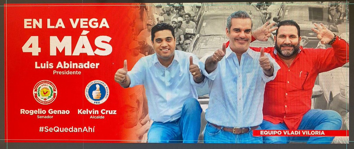 vladiviloria's tweet photo. Arrancamos desde ahora y hasta la Victoria. Una en febrero la otra en mayo💯
@kelvincruzrd el 18 de febrero y @luisabinader junto a @RogelioGenao  y @RogelioGenaoLz él día 19 de mayo.
#SeQuedanAhi #SigueAhi 
@robertvargas_05 @Gregory10528358 @MirianAlcruz @PartidoPRSC https://t.co/njXeToWpFZ