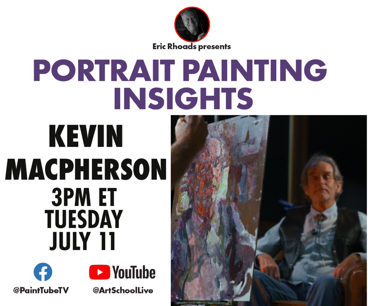 kmacphersonaa's tweet photo. July 11 at 3:00 PM ET Join Eric Rhoads and myself on Facebook @PaintTubeTV. I will be there and try to answer your questions about my new video with the Magic Grid: Portrait. The video has been well received and lots of positive feedback on how much improved their painting. https://t.co/cPaAiIMDJT