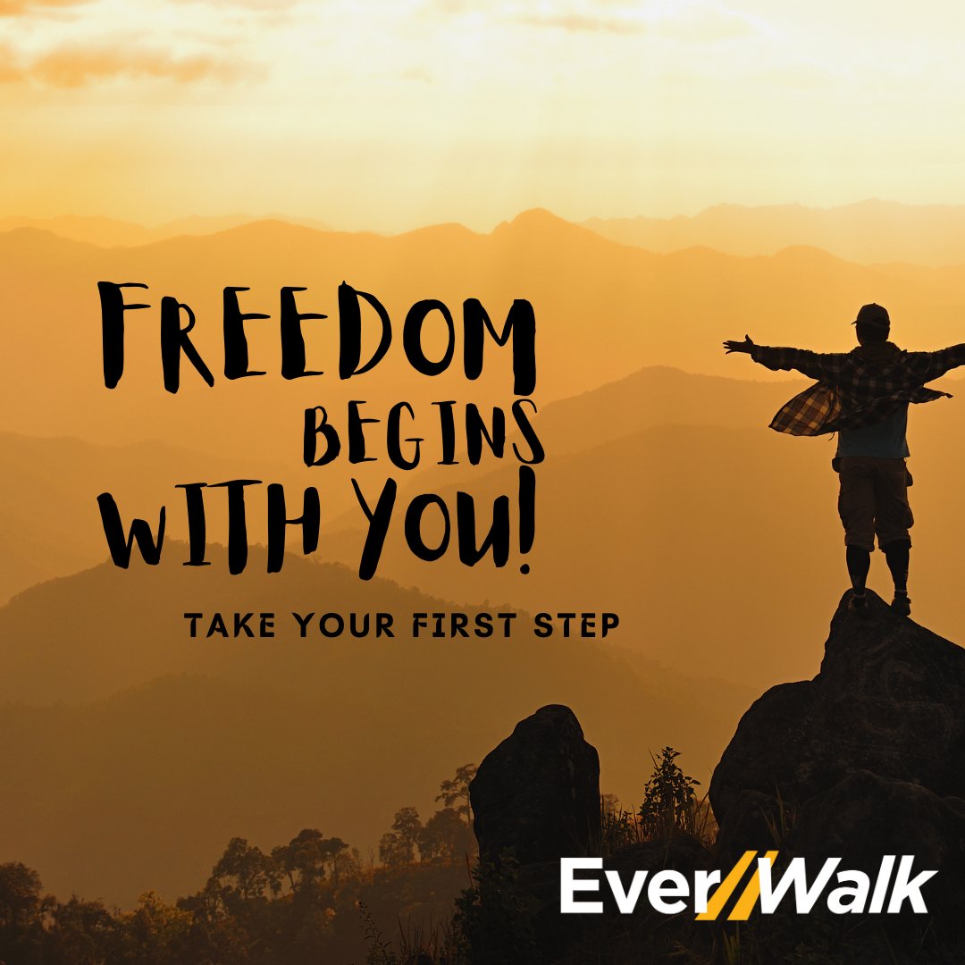 everwalkusa's tweet photo. EverWalk kicks off July by celebrating the freedom that comes from walking, from putting one foot in front of another, from finding your own path. Declare your independence from your screens, your obligations, your excuses. Find Your Freedom in Walking! #everwalk #walktofreedom https://t.co/XcQQVOXWyO