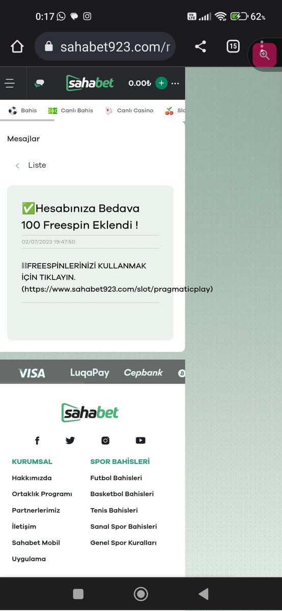 turhanrock's tweet photo. @Sahasosyal02 Hesabınıza 100 Freespin eklendi diyorsunuz spinler yok. https://t.co/IWiKJUxvQQ