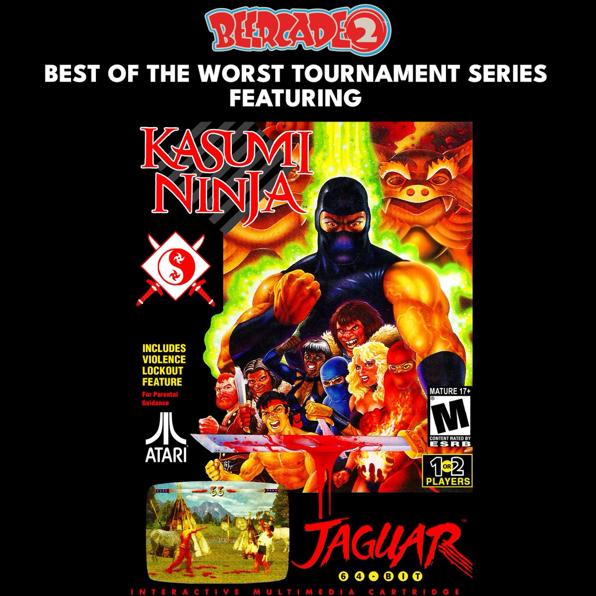 Beercade2's Best of the Worst Tournament series returns on July 20th featuring Kasumi Ninja on the Atari Jaguar! 8PM. No Cover (ever). 21+