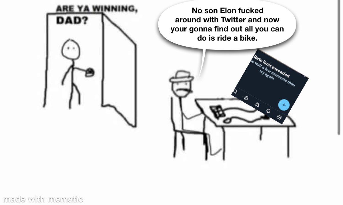geoffreysimon's tweet photo. @elonmusk I got so many things done yesterday being locked out and limited from viewing Twitter. Thanks for the parental controls dad😂 https://t.co/xpnWKiLNxS