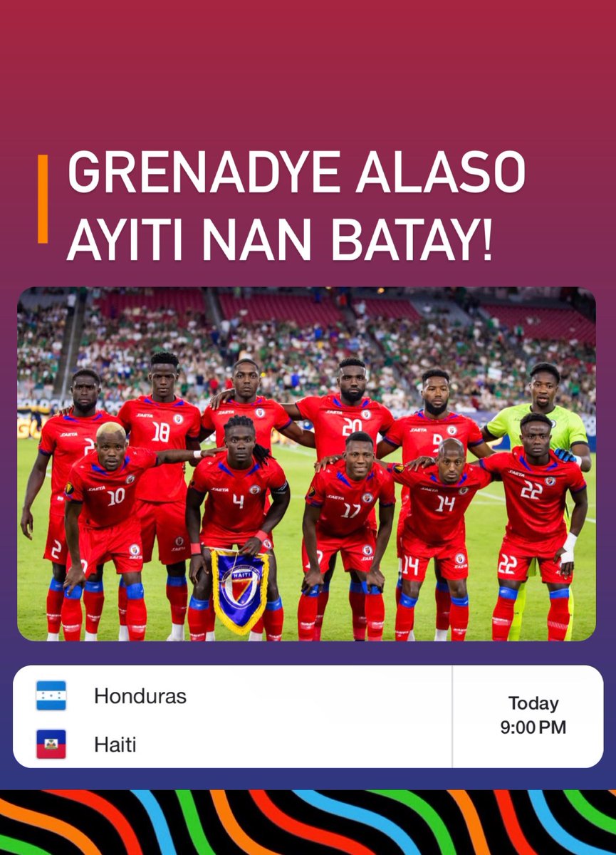 FacesOfHaiti_'s tweet photo. GameDay | ππΉ x ππ³
We are ready!
βββ
#grenadyealaso #cupgold #concacaf
#haiti #haitian https://t.co/DP0qSZZian