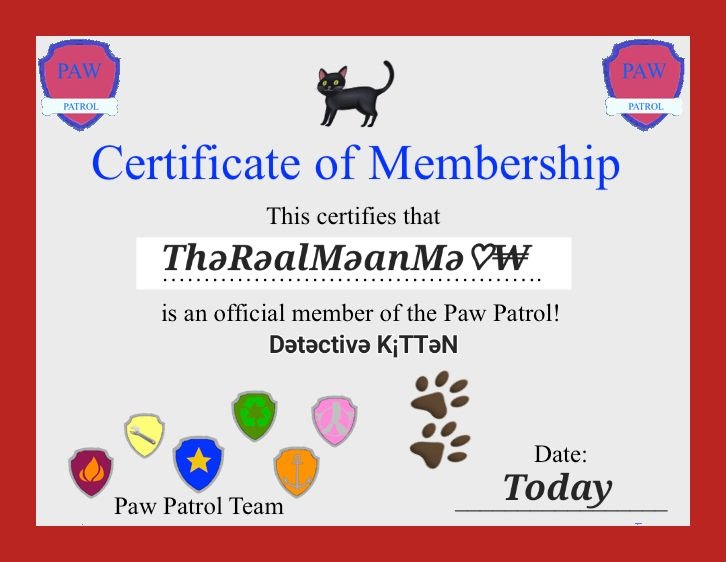 MeanLILMeoW's tweet photo. Im Extremely Proud to Announce i Just Passed My Paw Patrol School¡¡
Im Now Dətəct¡və Mə♡₩
Strict Law & Order For Everyone In TwitterLand!!!!!
😹💀😹💀
#emeutes #ElonMusk #TwitterDaddy
#BREAKING #URGENT #meow #Purr
#PawPatrol #TruthSocial #TruthTeller 🐈⬛ https://t.co/9ho9eiudFB