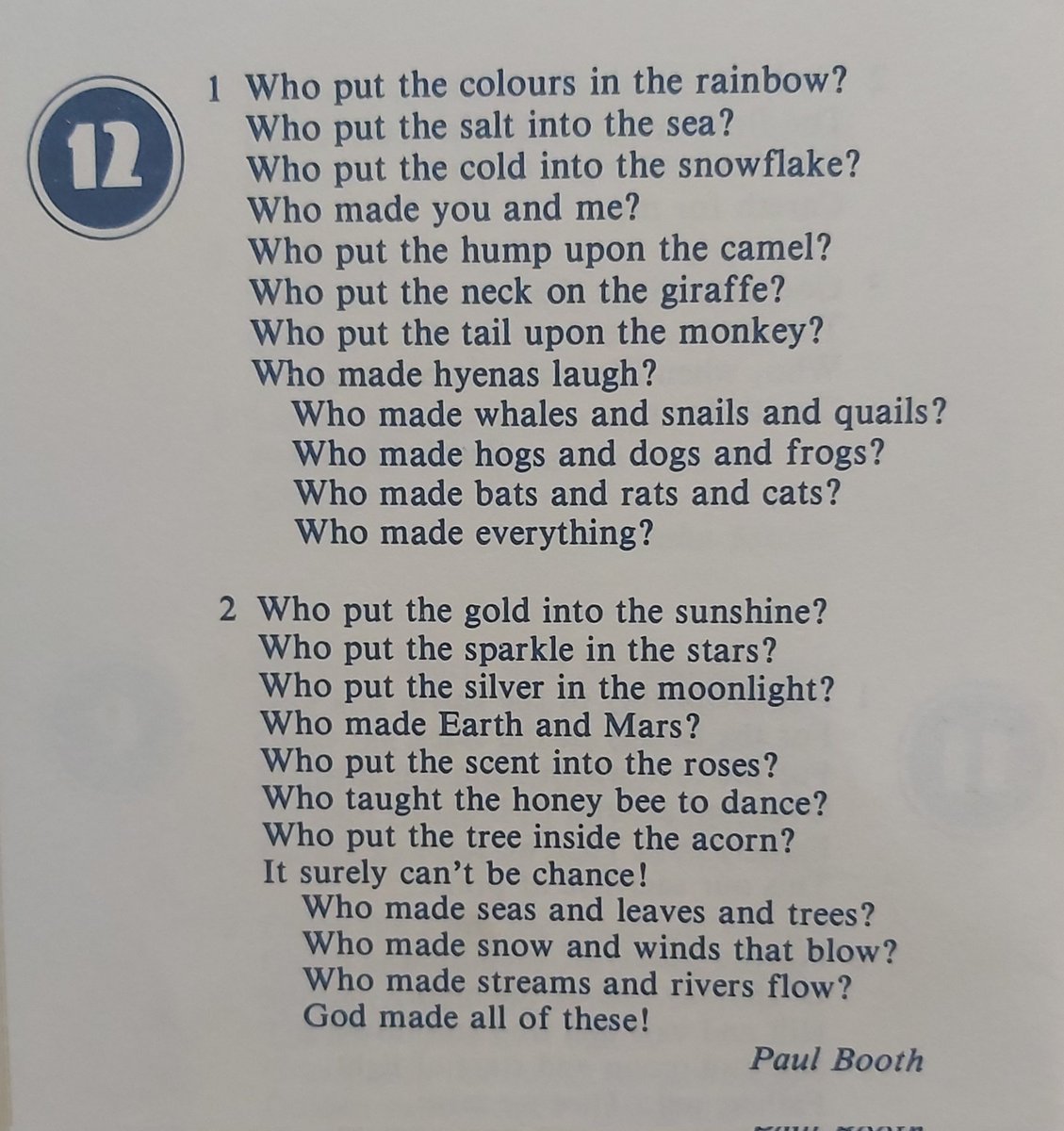 RetirementTales's tweet photo. This week's old school assembly hymn is one which asks a lot of questions.

Margaret says this one is quite fast and you'll need to remember to breathe (always good advice).

Everybody sit up straight, please!

From 1978, it's "Who Put the Colours in the Rainbow?" https://t.co/1ptvykQwYL